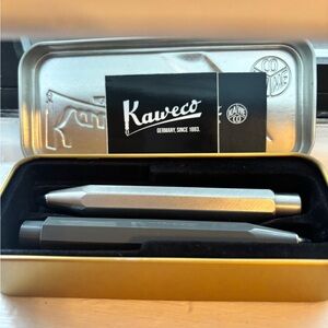 Kaweco Sport Retractable Ballpoint Pen with Standard D1 Refills, Stainless + ext